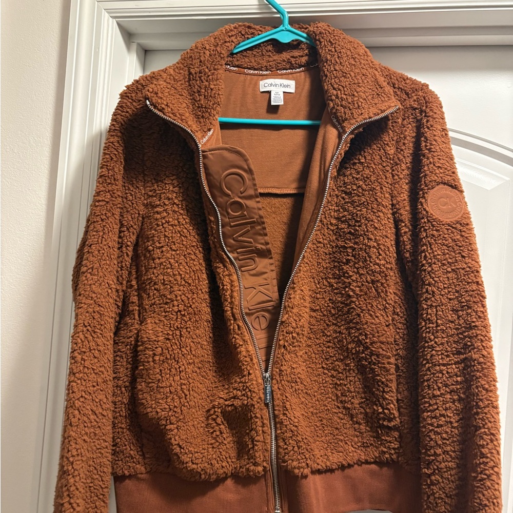 Calvin Klein Women's Tan Teddy Jacket